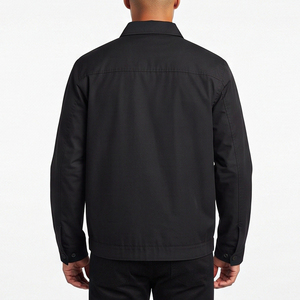 <b>Men's</b> <b>Black</b> Zip Up Jacket Customized Logo Casual Outerwear for <b>Men</b> Zipper Closure <b>Windbreaker</b> Jacket for <b>Men's</b> - Product Image 3