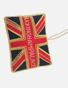 ธงยูเนี่ยนแจ็คแบบแขวนพร้อมข้อความพระราชวังบักกิงแฮม – ของตกแต่งผนังผ้าปักลายทำมือสำหรับของที่ระลึกและของตกแต่งบ้าน - Product Image 2