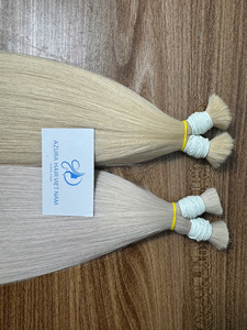 Cabello Virgen Vietnamita al por Mayor, Doble Trama, a Granel # 60 Extensiones de Cabello Trenzado Rubio Platino - Product Image 2