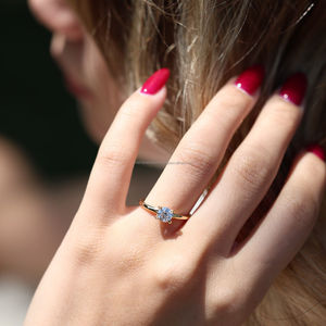 Igi/gia แล็บตัดเพชรวินเทจ14K สีเหลืองแหวนแต่งงาน/งานหมั้นใส่ได้ทั้งชายและหญิงสีขาวทองคุณภาพดีสำหรับงานปาร์ตี้ครบรอบ-คุ้มค่า - Product Image 2