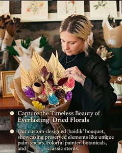 Bouquet de fleurs séchées artificielles en bois de Sola, fait main, écologique et personnalisable, pour décoration de Noël et cadeaux, longue durée (3-5 ans) - Product Image 4