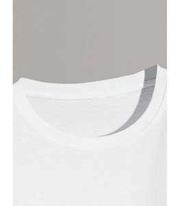 T-shirt uni à col en V et manches courtes pour homme 2025/2026 en tissu non tissé 100 % coton doux, respirant, séchage rapide, décontracté, coupe classique, vierge - Product Image 4