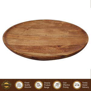 Assiettes en bois d'acacia de qualité supérieure, assiettes rondes en bois pour servir, plateau pour salade/fruits/aliments/biscuits, plateau d'apéritif, plateau de charcuterie - Product Image 5