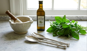 Service à salade Bamboo Royale Vintage Duo en acier inoxydable avec manche segmenté en bambou pour ustensiles de cuisine, hôtels et restaurants - Product Image 4