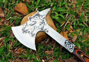 Prix d'usine, usage polyvalent, différentes couleurs, manche en bois d'olivier, acier à haute teneur en carbone, tomahawks de qualité industrielle, garantie de 3 ans - Product Image 2