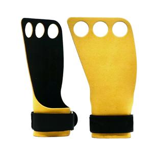 Protector de Palma de Cuero de Vaca con 3 Orificios para Gimnasia, Levantamiento de Pesas, Agarres de Gimnasio Personalizables - Product Image 1