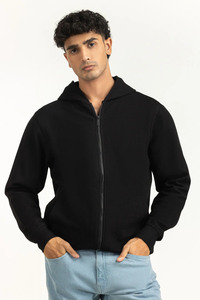 Sweat-shirt à capuche zippé pour homme, en molleton doux couleur anthracite, avec poches avant, confortable, décontracté, chaud, idéal pour l'hiver. - Product Image 1
