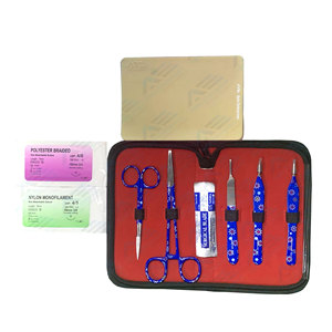 Kit de Suture Manuel avec Forceps et Coussinet d'Entraînement en Peau Artificielle, Instruments Médicaux pour Étudiants en Médecine, en Acier Inoxydable - Product Image 1