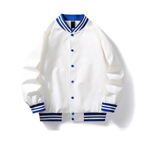 Blouson universitaire unisexe en toile de haute qualité, personnalisable avec logo frontal, coupe droite, style streetwear, idéal pour l'automne