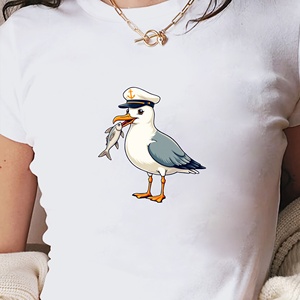 T-shirt court mode femme mouette maritime lunatique - Product Image 3