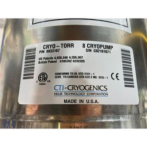 CTI-CRYOGENICS 8033167 CRYO-TORR 8 CRYOPUMP, 114934 - Equipo y Piezas de Semiconductores de Confianza de Marca Global - Product Image 3