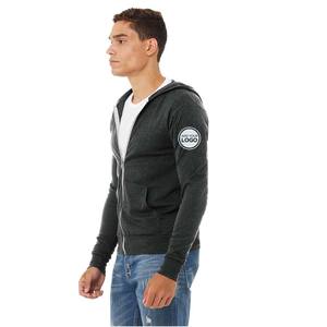 Trrblend Sweat à capuche zippé intégral basique décontracté uni léger avec poche kangourou et logo personnalisé - Product Image 2