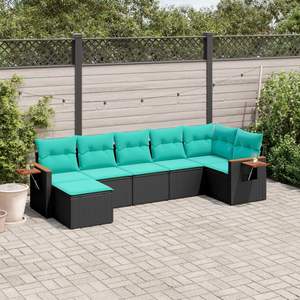 Ensemble de canapés de patio noirs pour la décoration de jardin - Product Image 1