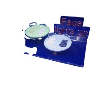 Gabinete de exhibición cosmético de plástico colorido para portalápices con pantalla de esquina de cara, labios, ojos y uñas - Product Image 1