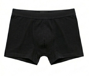 Boxers noirs pour homme en tissu tricoté, confortables, lavables en machine, coupe classique - Product Image 1