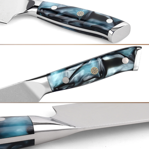 Cuchillo de Chef LEGACY BLADES de Damasco, Forjado a Mano, Profesional, con Mango de Resina de Espiga Completa, Fabricante OEM ODM - Product Image 3
