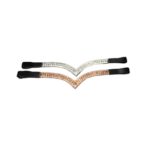 ROYAL INTERNATIONAL Frontlet de Cheval en Cuir Premium en Forme de V à Cinq Rangées, Accessoire Équestre Élégant - Product Image 1