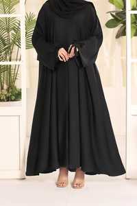 Abaya ouverte sur le devant en tissu Nida de style premium Dubaï, vêtement musulman traditionnel, robe maxi islamique élégante, tenue modeste, couleur personnalisée - Product Image 5