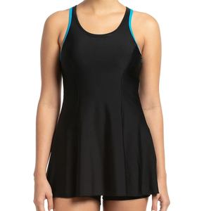 Maillot de bain une pièce dos nu pour femme, bretelles spaghetti, noir uni, séchage rapide, UPF50+, col rond, épaisseur 2 mm, best-seller - Product Image 5
