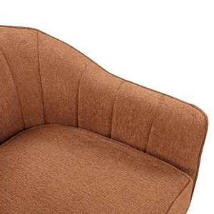 Fauteuil d'appoint moderne du milieu du siècle, 1 pièce, en tissu chenille couleur rouille, dossier capitonné, meuble en bois massif pour salon - Product Image 4