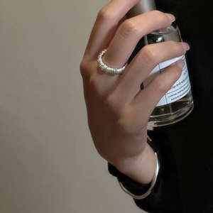 Anillo de Plata de Ley S925, Diseño Coreano, Textura Plegada, Estilo Moderno, Personalizado, Estilo INS - Product Image 4