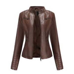 Luxury Women's Cow <b>Leather</b> 100% <b>Leather</b> <b>Long</b> Sleeve <b>Jacket</b> 2026 Custom Color Logo Windproof Quick Dry Cotton Winter OEM Service - Product Image 5