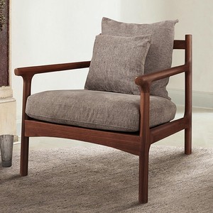 Fauteuil lounge en bois massif fabriqué au Vietnam |   Fauteuil en bois contemporain Harlow avec coussin rembourré – Fabricant OEM / ODM - Product Image 2