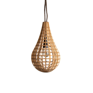 Abat-jour suspendu en bois fait main élégant, luminaire de couleur bois naturel, design moderne, cage lumineuse suspendue pour la décoration intérieure - Product Image 1