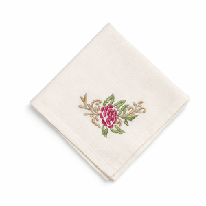Serviette de table en coton brodé de qualité supérieure, motif floral, pour la décoration de table à la maison, dans les hôtels, les restaurants et lors d'événements. - Product Image 1