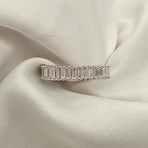 Customized Classic Luxury Natural Engagement Diamond Princess Cut Hip Hop Moissanite Silver Plated Stainless Steel IGI <b>Ring</b> - Product Image 2