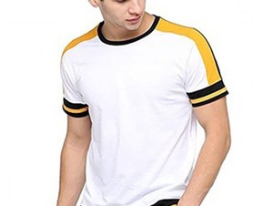 T-shirt décontracté pour homme en coton à col rond, coupe classique, manches courtes, doux et respirant, avec poche poitrine, personnalisable - Product Image 4