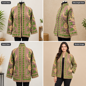TNT Cotton Mauve Floral <b>Embroidered</b> <b>Jacket</b> <b>for</b> <b>Women</b> | Ethnic Casual Stylish Lightweight Layering <b>Jacket</b> <b>for</b> Girls - Product Image 5
