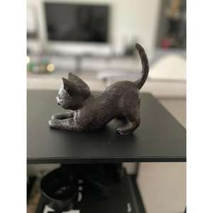 Escultura de Gato de Hierro Fundido, Precio de Fábrica, Figura Decorativa de Gato de Bronce, Adorno para Mesa - Product Image 1
