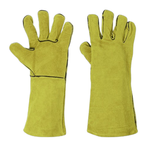 Guantes de Cuero Vacuno Rojo de Primera Calidad, Resistentes a Impactos y Abrasión, para Trabajo Pesado y Protección de Manos y Brazos en la Lucha Contra Incendios - Product Image 3