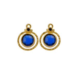 Iolite Quartz Handmade DIY Fashion Jewelry Gold Plated Round Faceted Gemstone Connectors As Jewelry Findings Components - Product Image 1