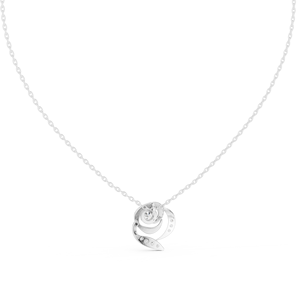 Colgante único de diamante cultivado en laboratorio con diseño floral de rosa, engastado en oro blanco macizo de 18 quilates, para compromiso, boda, regalo de San Valentín, uso diario - Product Image 2