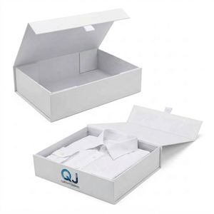Boîtes d'expédition pour vêtements en carton ondulé blanc recyclable avec couvercles, doublées d'éponge, personnalisables pour les fêtes - Product Image 1