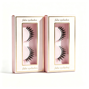 OEM Custom Logo <b>Flat</b> <b>Pack</b> False Eyelashes Packaging <b>Box</b> with Paper Insert & Gold Foil Sustainable Paper <b>Box</b> for Beauty Wholesale - Product Image 2