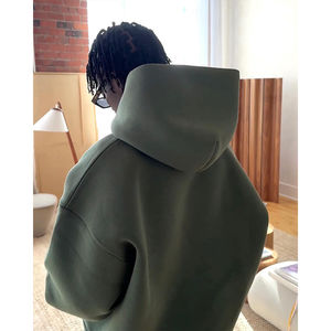 Sudadera con Capucha Extra Grande Unisex, 100% Algodón, Forro Polar de 500 g/m², Color Sólido, Ecológica, con Logotipo Personalizado Impreso en Serigrafía - Product Image 3