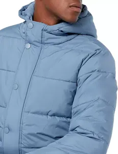 Chaqueta de invierno negra personalizada para hombre, estilo punk, a prueba de viento, rellena de plumas de pato, acolchada, talla grande, corta. - Product Image 3