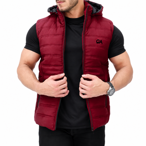 Chaleco de Plumón de Invierno de Alta Calidad, Chaleco con Capucha, Chaqueta sin Mangas para Hombre - Product Image 1