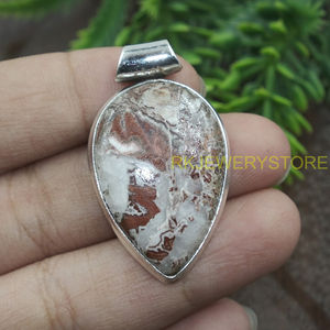 Colgante de Ágata Crazy Lace Natural en Forma de Corazón, Plata de Ley 925, Joyería Artesanal con Piedras Preciosas, Colgante Boho con Piedra Curativa - Product Image 5