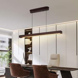 Lámpara Colgante LED Ajustable de 39 Pulgadas con Acabado en Madera de Nogal, Diseño Moderno y Elegante para Comedor y Sala de Estar, Color Nogal Elegante - Product Image 3