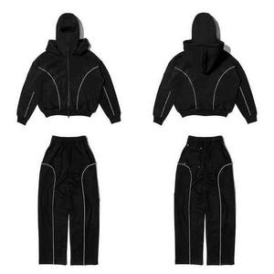 Ensemble de survêtements personnalisés pour hommes : pantalon de jogging et sweat à capuche zippé intégral 2 pièces - Product Image 1