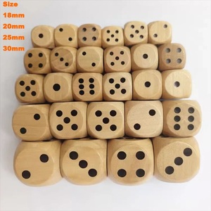 Jeu de dés en bois avec chiffres gravés, coins lisses, pour jeux de société et activités de fête - Product Image 4