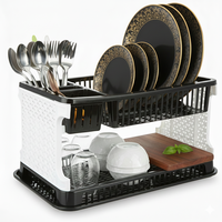 Égouttoir à vaisselle moderne à double niveau, multifonctionnel, écologique, mobile, non pliable, grande capacité, étanche, pour cuisine