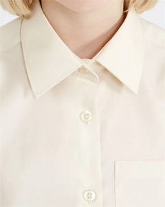 Chemise d'uniforme scolaire pour filles, manches longues, couleur crème, avec poche, pour uniformes scolaires, chemisiers et chemises - Product Image 3