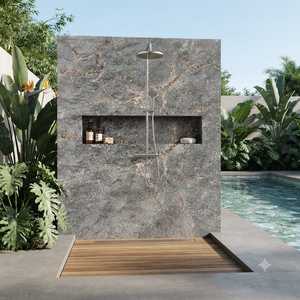 Eliza Grey Waterproof 3mm-4mm Ultra-Thin Lightweight Eco-Friendly Retro Crema <b>Granite</b> Thin <b>Slab</b> Rustic Durable Countertop Mate - Product Image 4