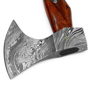 PASHA ENTERPRISES Industrial Grade Handmade Carbon Steel Bearded <b>Axe</b> Curved Rosewood <b>Handle</b> Custom Camping Outdoor Tool - Product Image 4