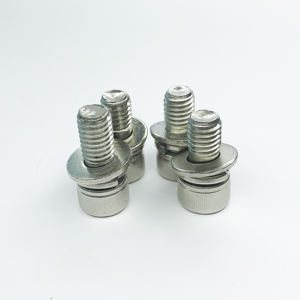 Vis métriques en acier zingué à tête cylindrique/ronde sur mesure OEM, avec rondelle combinée à filetage standard, fixation DIN FINEFIX HARDWARE - Product Image 1